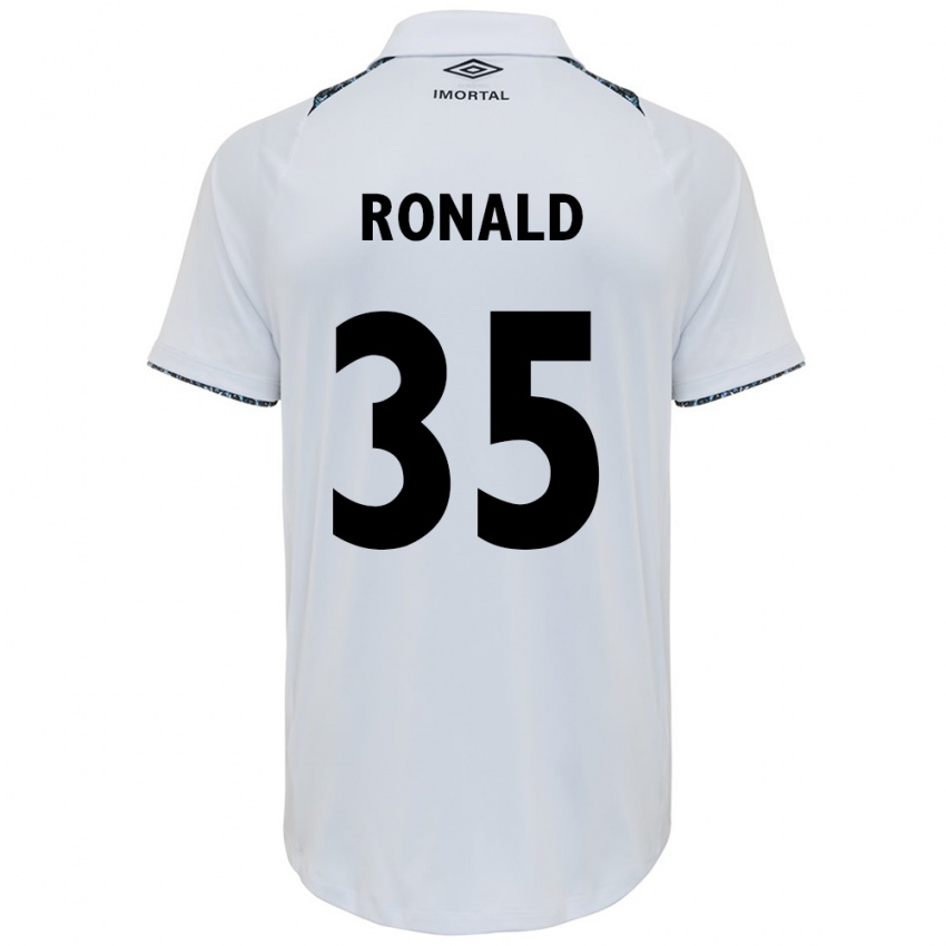 Hombre Camiseta Ronald #35 Blanco Azul 2ª Equipación 2024/25 La Camisa Perú