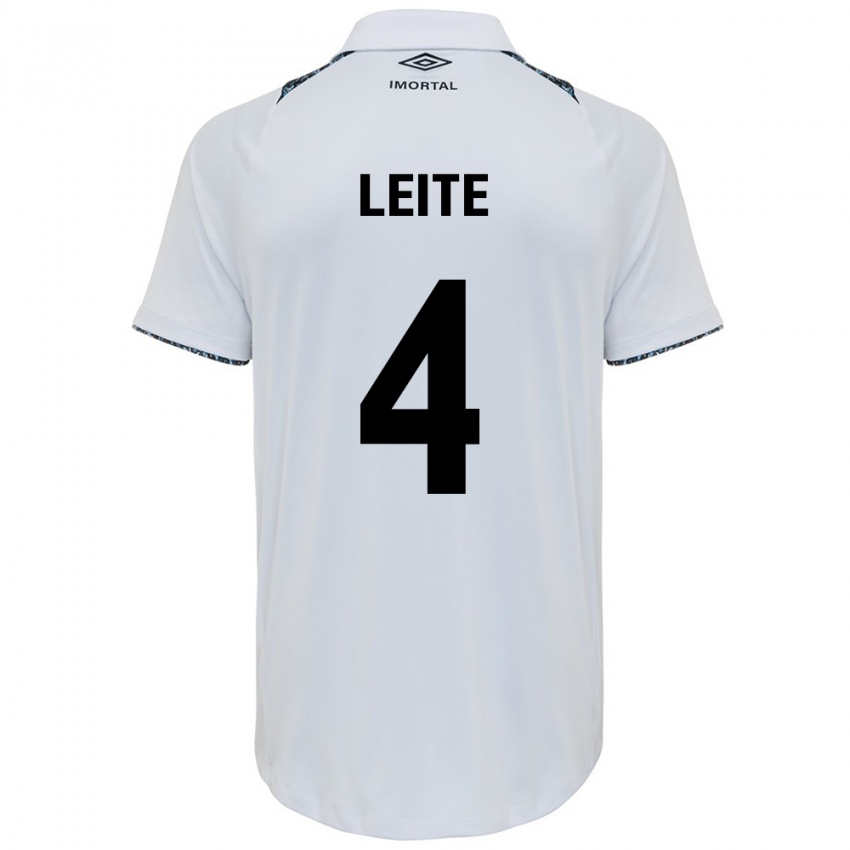 Hombre Camiseta Paulo Henrique Leite #4 Blanco Azul 2ª Equipación 2024/25 La Camisa Perú