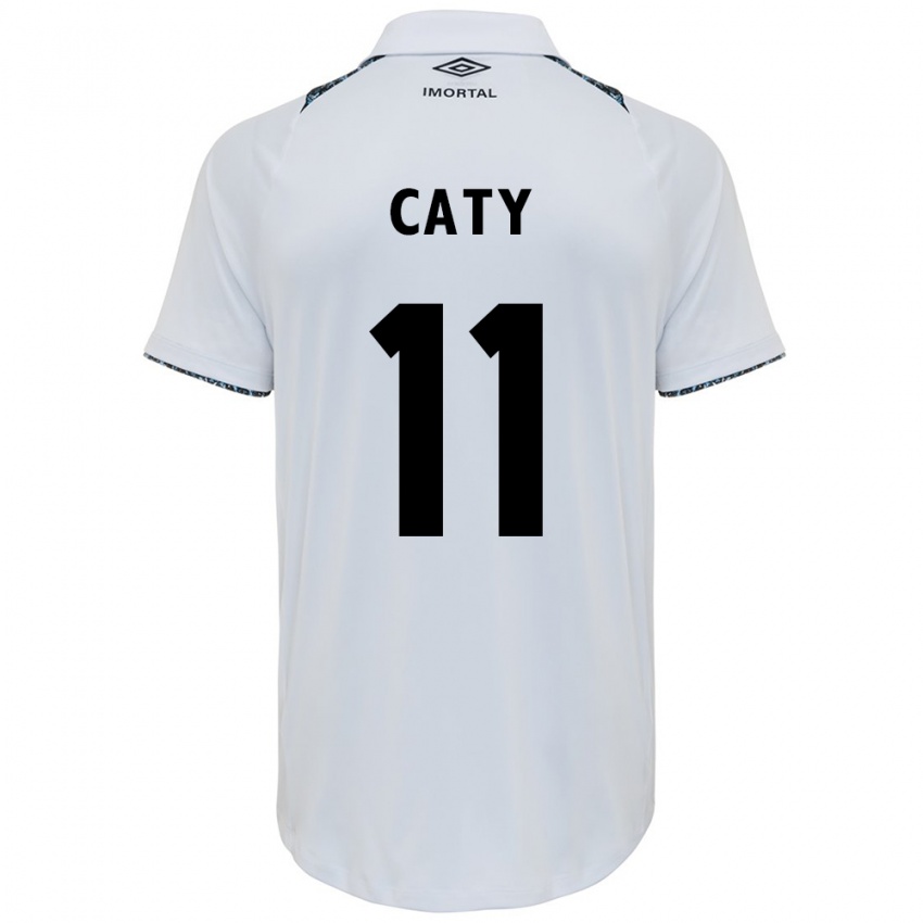 Hombre Camiseta Caty #11 Blanco Azul 2ª Equipación 2024/25 La Camisa Perú