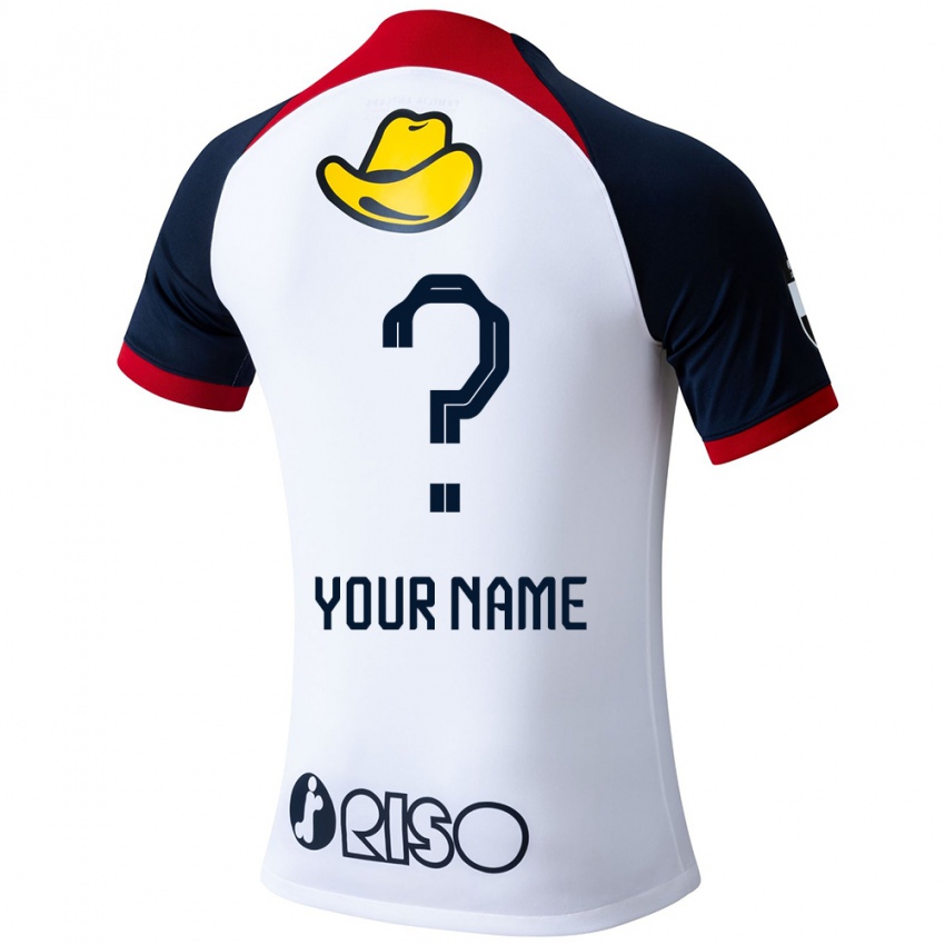 Hombre Camiseta Su Nombre #0 Blanco Azul Rojo 2ª Equipación 2024/25 La Camisa Perú