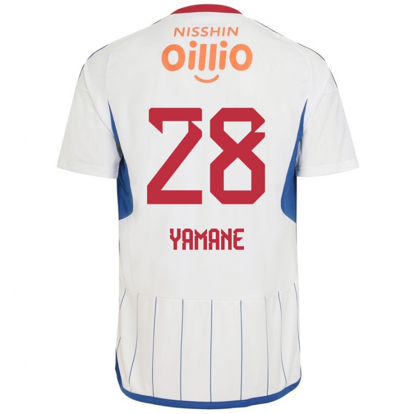 Hombre Camiseta Riku Yamane #28 Blanco Azul Rojo 2ª Equipación 2024/25 La Camisa Perú