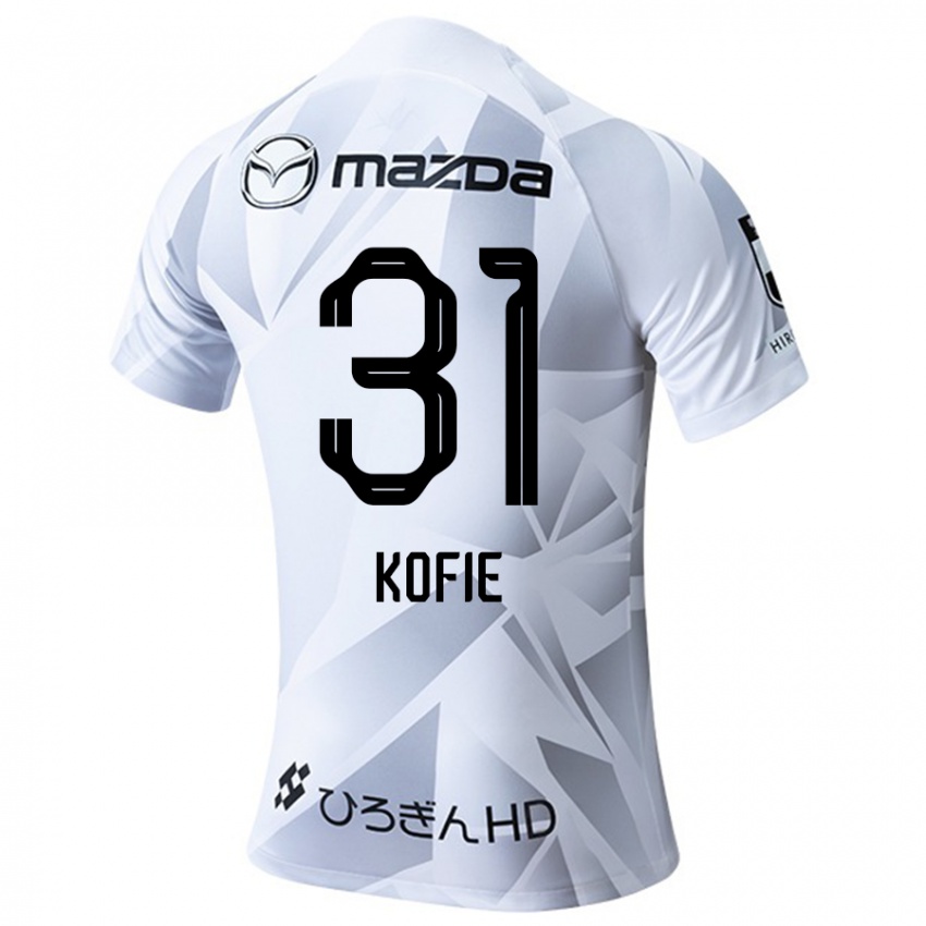 Hombre Camiseta Shota Kofie #31 Blanco Gris Negro 2ª Equipación 2024/25 La Camisa Perú