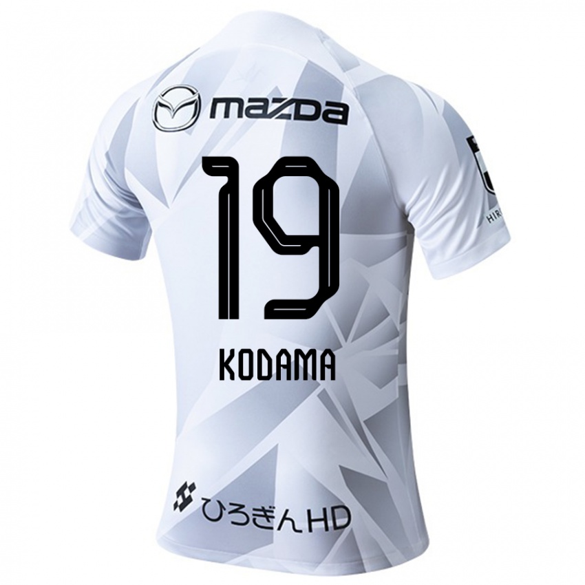 Hombre Camiseta Tsukasa Kodama #19 Blanco Gris Negro 2ª Equipación 2024/25 La Camisa Perú