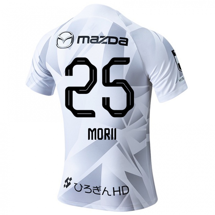 Hombre Camiseta Leedo Morii #25 Blanco Gris Negro 2ª Equipación 2024/25 La Camisa Perú