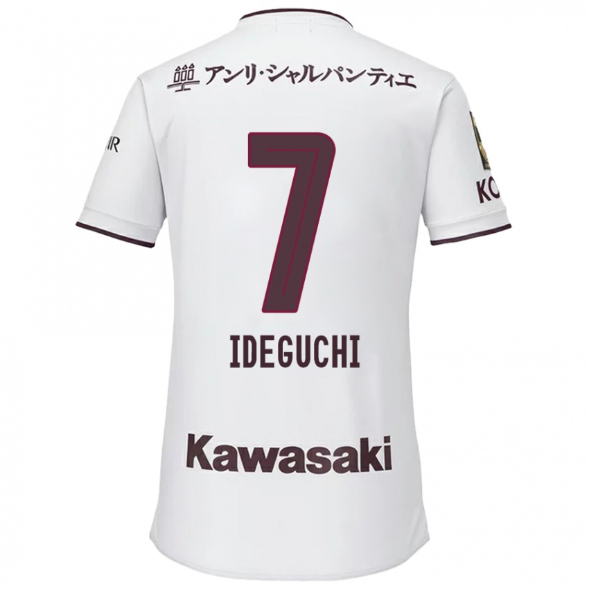 Hombre Camiseta Yosuke Ideguchi #7 Blanco Rojo 2ª Equipación 2024/25 La Camisa Perú