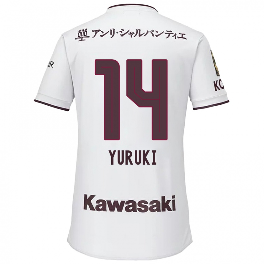 Hombre Camiseta Koya Yuruki #14 Blanco Rojo 2ª Equipación 2024/25 La Camisa Perú