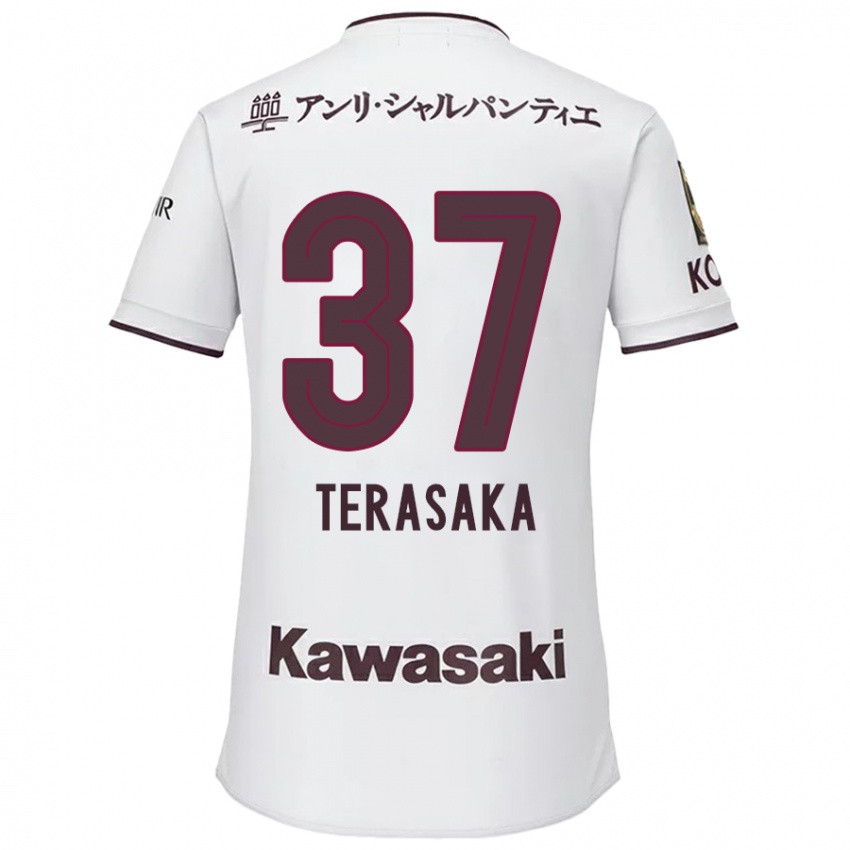 Hombre Camiseta Shogo Terasaka #37 Blanco Rojo 2ª Equipación 2024/25 La Camisa Perú