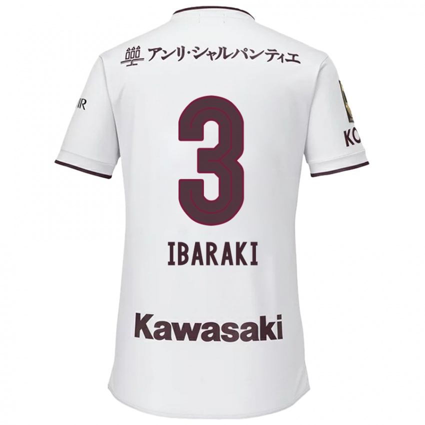 Hombre Camiseta Riku Ibaraki #3 Blanco Rojo 2ª Equipación 2024/25 La Camisa Perú