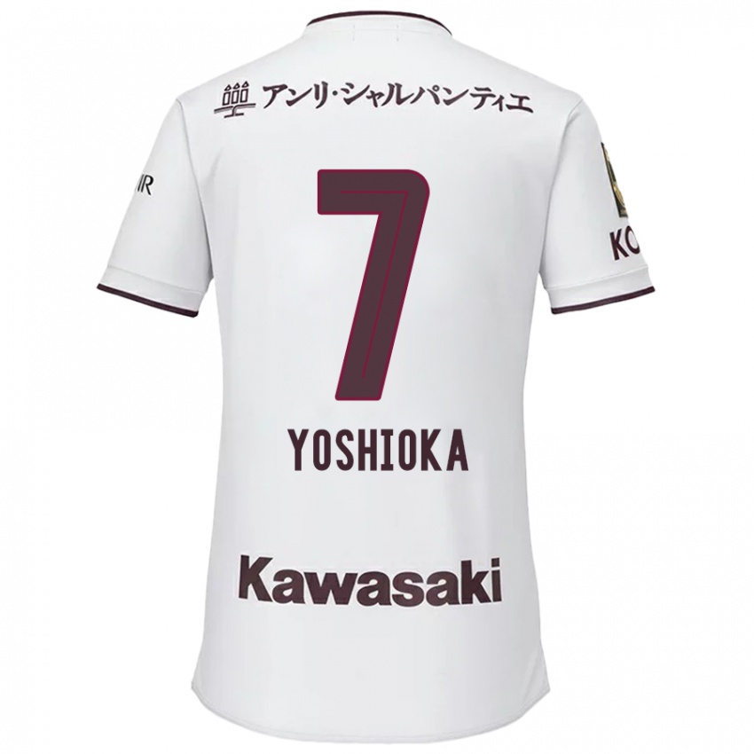 Hombre Camiseta Ran Yoshioka #7 Blanco Rojo 2ª Equipación 2024/25 La Camisa Perú