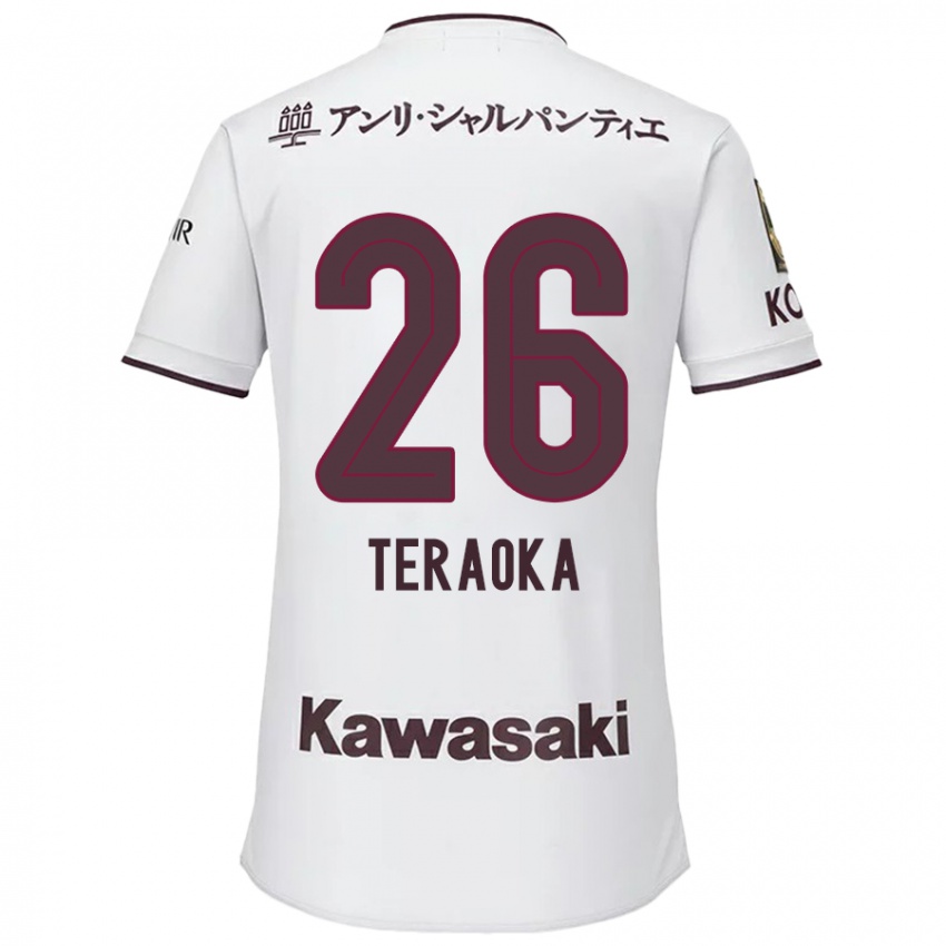 Hombre Camiseta Yuma Teraoka #26 Blanco Rojo 2ª Equipación 2024/25 La Camisa Perú