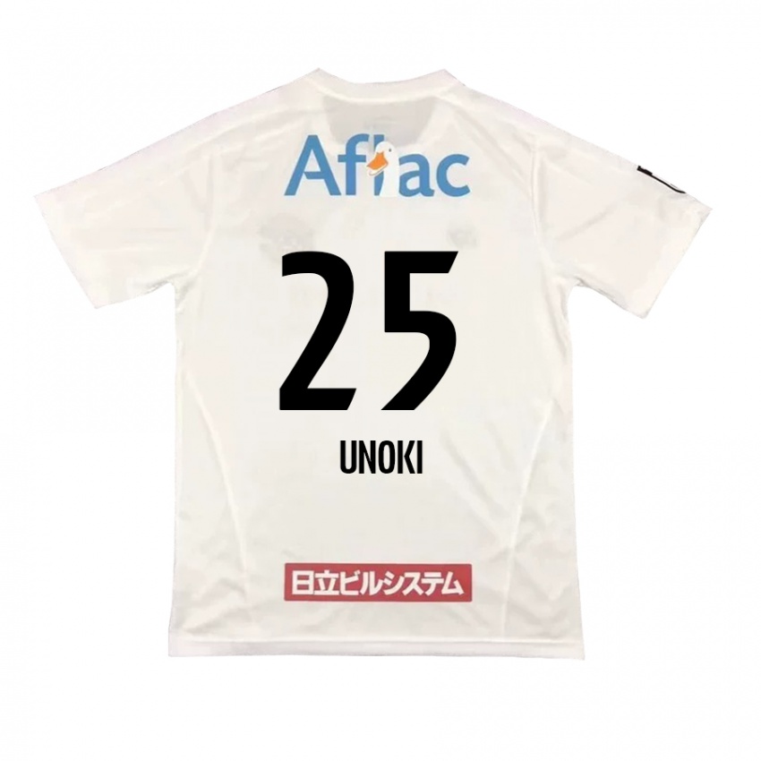 Hombre Camiseta Fumiya Unoki #25 Blanco Negro 2ª Equipación 2024/25 La Camisa Perú