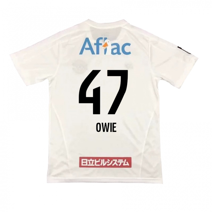 Hombre Camiseta William Owie #47 Blanco Negro 2ª Equipación 2024/25 La Camisa Perú