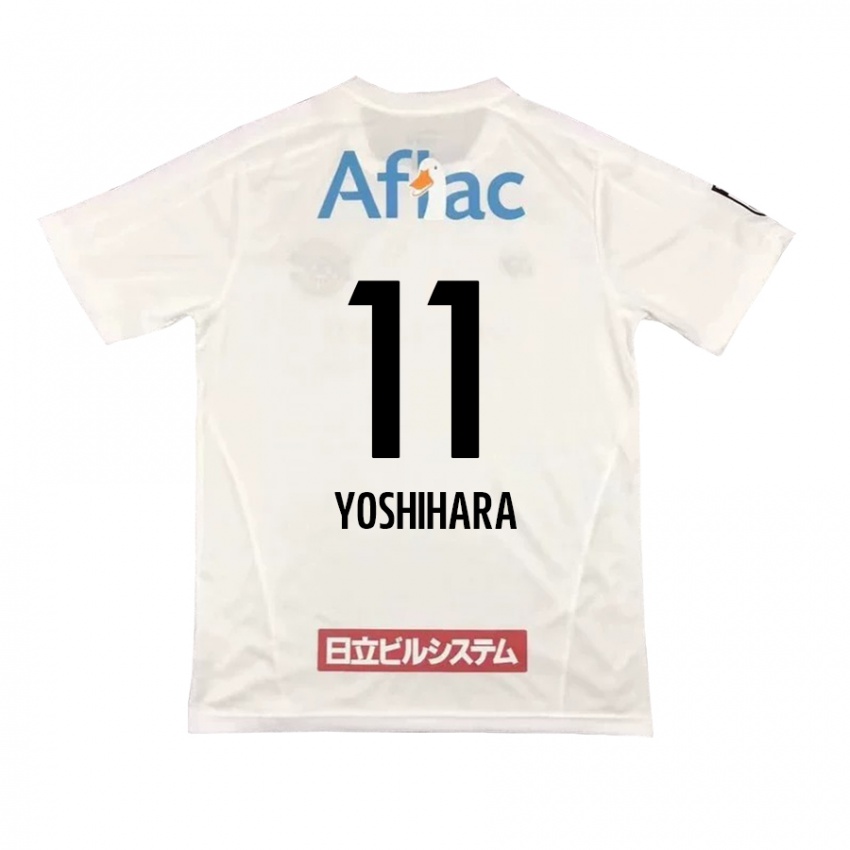 Hombre Camiseta Futo Yoshihara #11 Blanco Negro 2ª Equipación 2024/25 La Camisa Perú