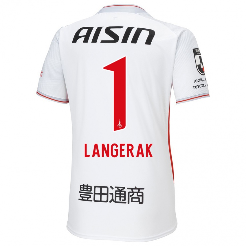 Hombre Camiseta Mitchell Langerak #1 Blanco Amarillo Rojo 2ª Equipación 2024/25 La Camisa Perú