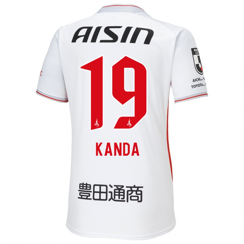 Hombre Camiseta Ryu Kanda #19 Blanco Amarillo Rojo 2ª Equipación 2024/25 La Camisa Perú