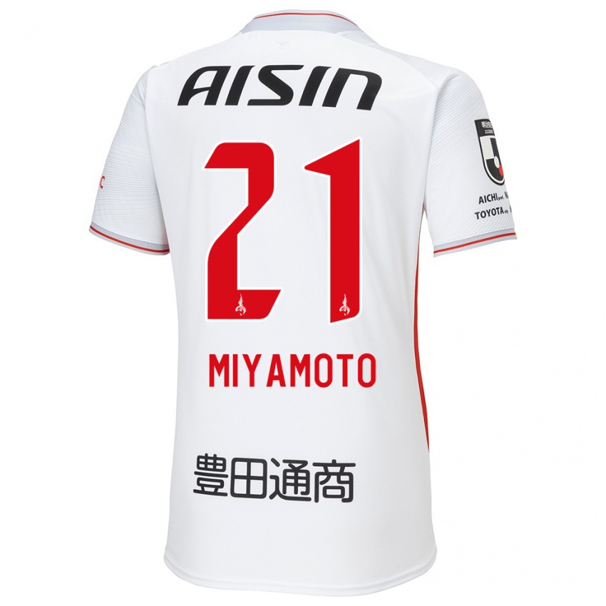 Hombre Camiseta Kodai Miyamoto #21 Blanco Amarillo Rojo 2ª Equipación 2024/25 La Camisa Perú