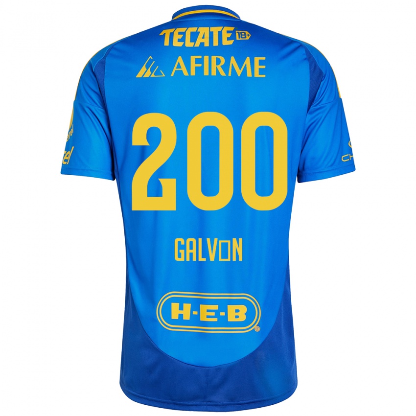 Hombre Camiseta Isaias Galván #200 Azul Amarillo 2ª Equipación 2024/25 La Camisa Perú