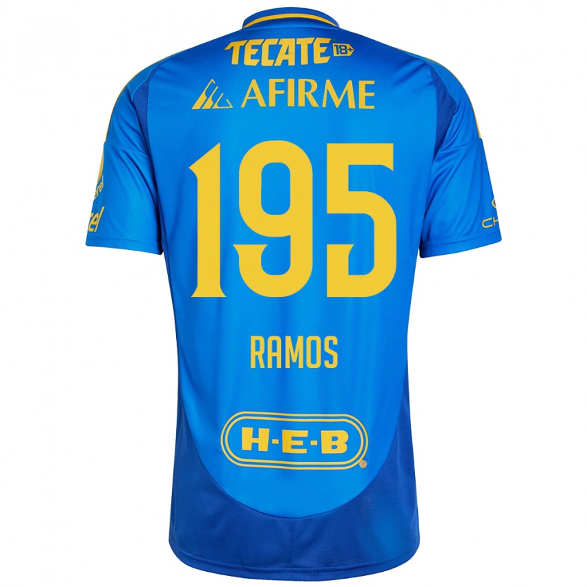 Hombre Camiseta Rodrigo Ramos #195 Azul Amarillo 2ª Equipación 2024/25 La Camisa Perú