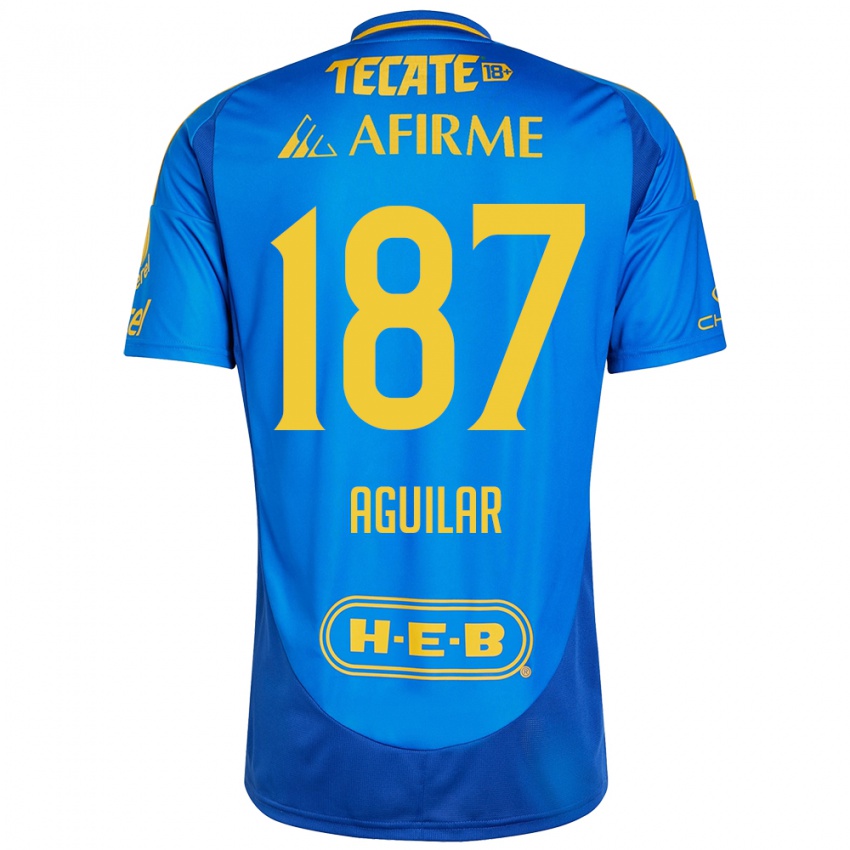 Hombre Camiseta Manuel Aguilar #187 Azul Amarillo 2ª Equipación 2024/25 La Camisa Perú