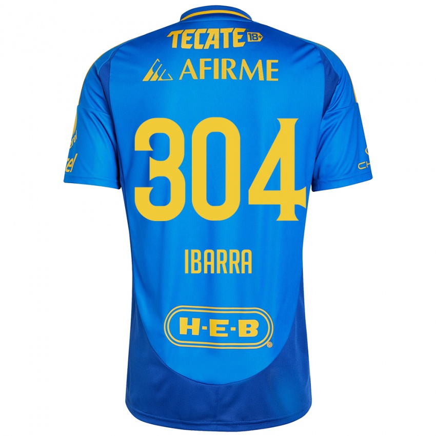 Hombre Camiseta Luis Ibarra #304 Azul Amarillo 2ª Equipación 2024/25 La Camisa Perú