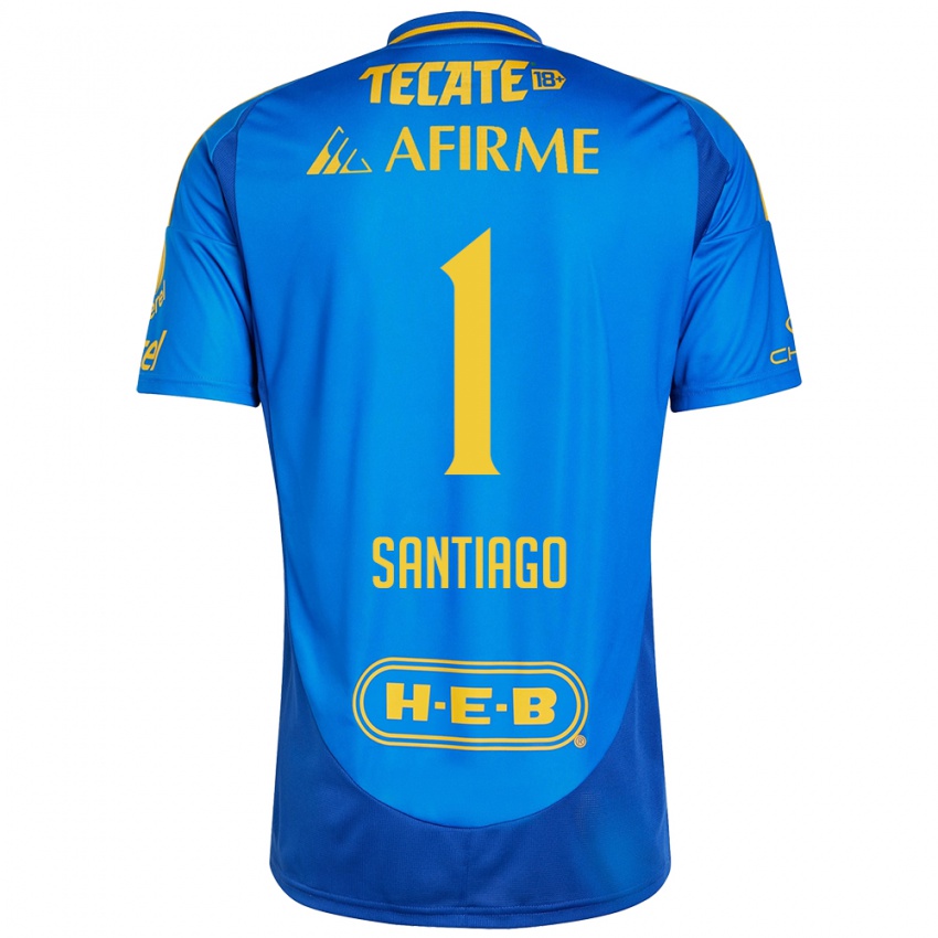 Hombre Camiseta Cecilia Santiago #1 Azul Amarillo 2ª Equipación 2024/25 La Camisa Perú