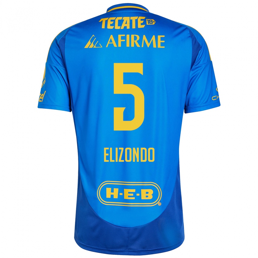 Hombre Camiseta Fernanda Elizondo #5 Azul Amarillo 2ª Equipación 2024/25 La Camisa Perú