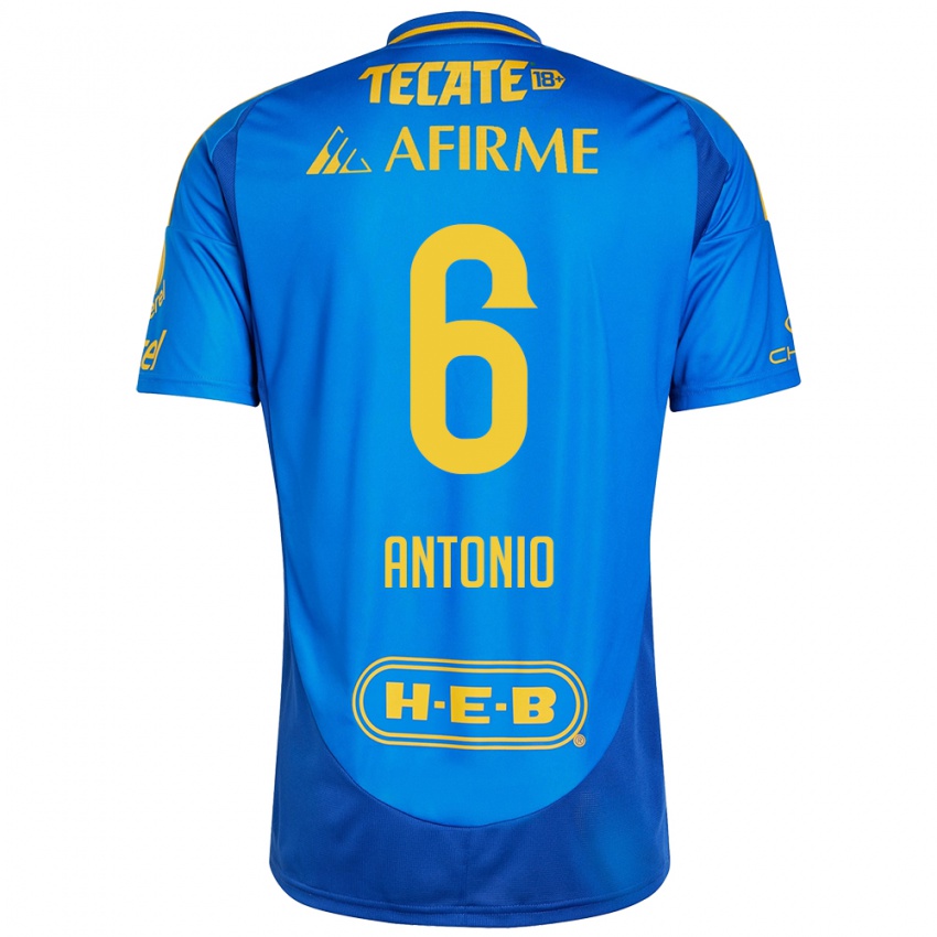 Hombre Camiseta Nancy Antonio #6 Azul Amarillo 2ª Equipación 2024/25 La Camisa Perú