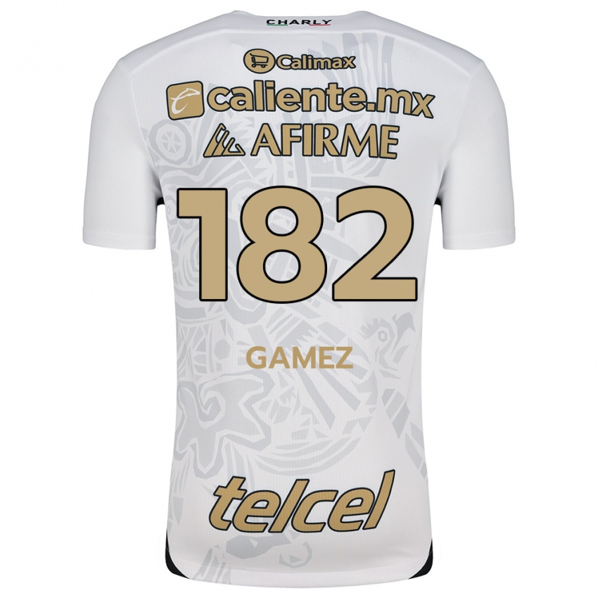 Hombre Camiseta Mark Gamez #182 Blanco Negro 2ª Equipación 2024/25 La Camisa Perú