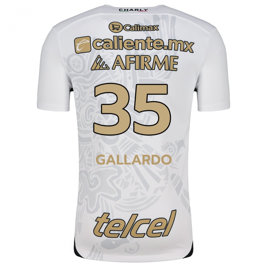 Hombre Camiseta Gloriaisabel Gallardo #35 Blanco Negro 2ª Equipación 2024/25 La Camisa Perú