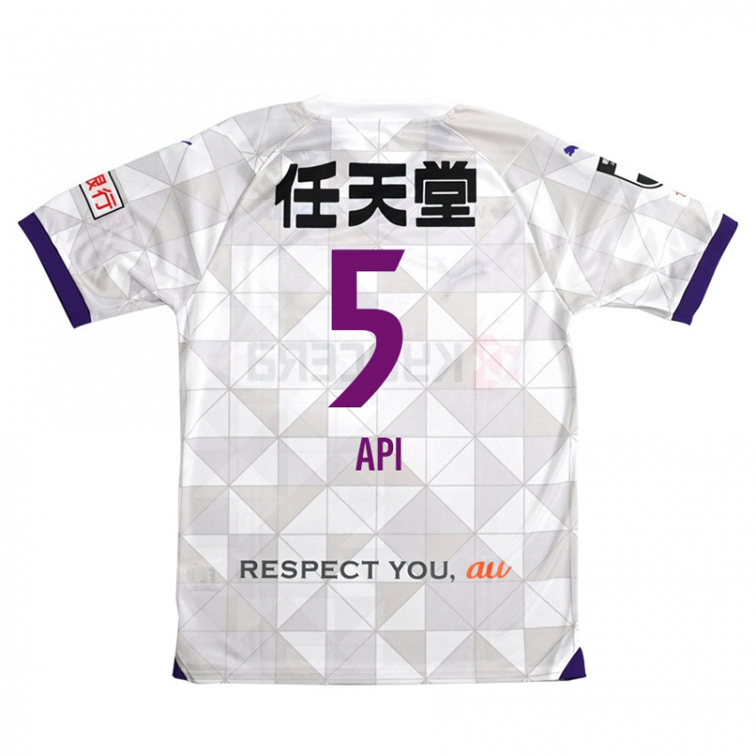 Hombre Camiseta Hisashi Appiah Tawiah #5 Blanco Morado 2ª Equipación 2024/25 La Camisa Perú