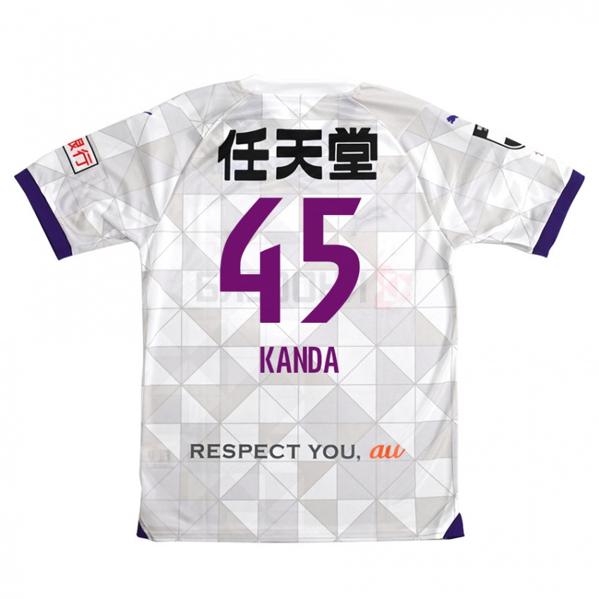 Hombre Camiseta Kotaro Kanda #45 Blanco Morado 2ª Equipación 2024/25 La Camisa Perú