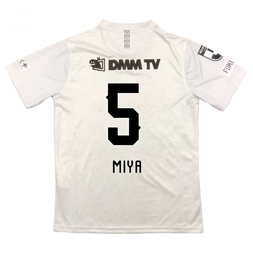 Hombre Camiseta Daiki Miya #5 Gris Negro 2ª Equipación 2024/25 La Camisa Perú