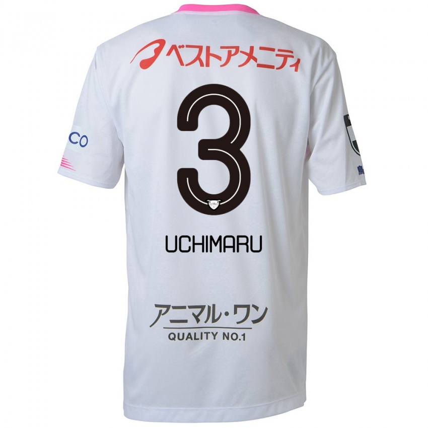 Hombre Camiseta Kanta Uchimaru #3 Blanco Azul Rosa 2ª Equipación 2024/25 La Camisa Perú