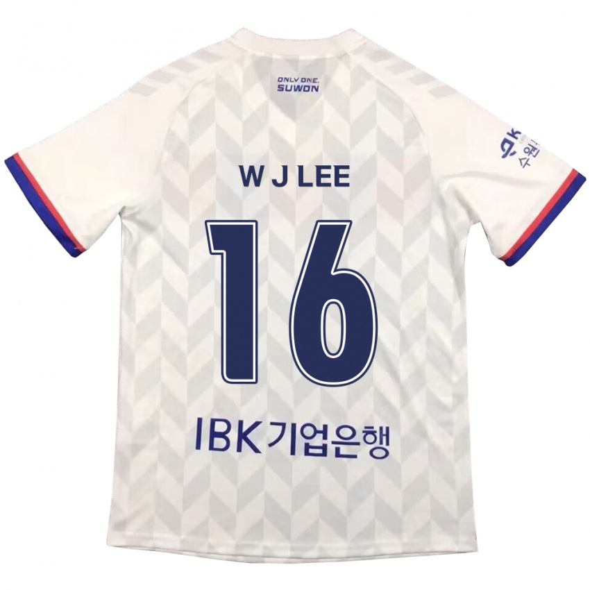 Hombre Camiseta Jae-Won Lee #16 Blanco Azul 2ª Equipación 2024/25 La Camisa Perú