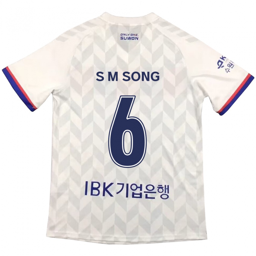 Hombre Camiseta Min-Seob Song #6 Blanco Azul 2ª Equipación 2024/25 La Camisa Perú