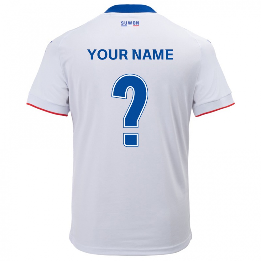 Hombre Camiseta Su Nombre #0 Blanco Azul 2ª Equipación 2024/25 La Camisa Perú