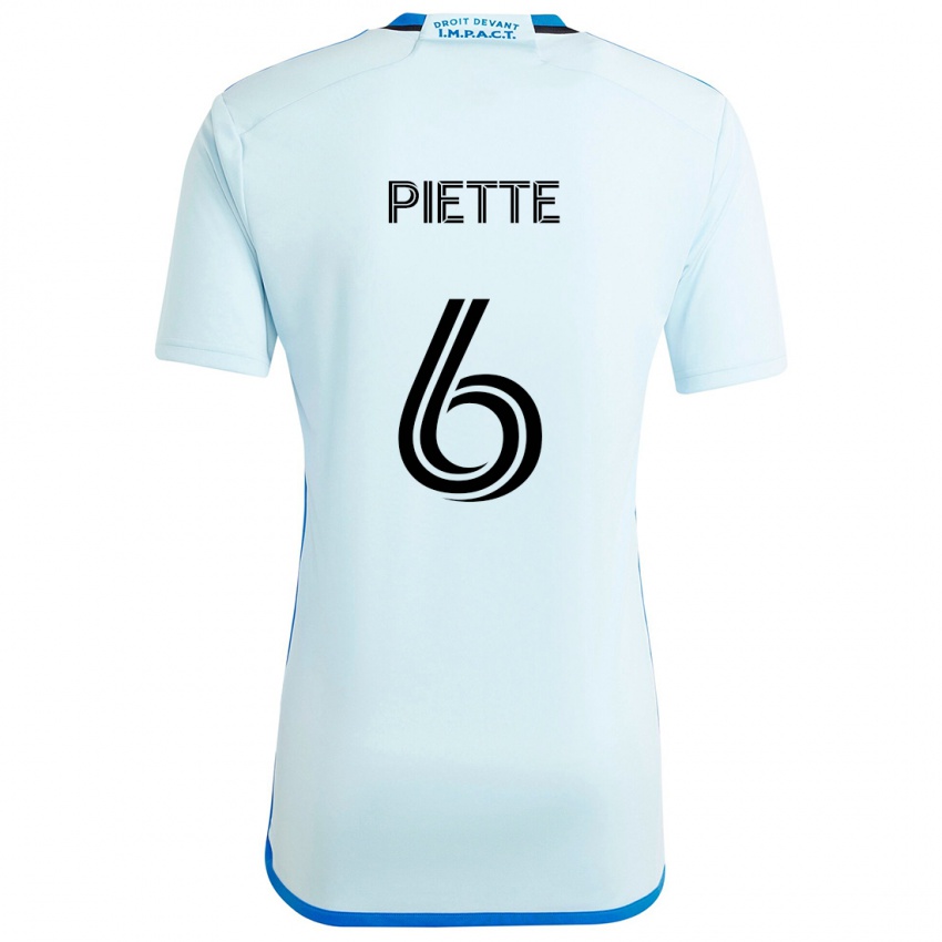 Hombre Camiseta Samuel Piette #6 Azul Hielo 2ª Equipación 2024/25 La Camisa Perú