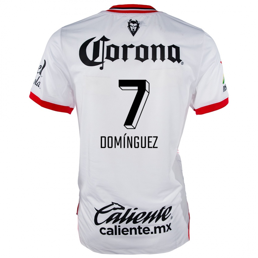 Hombre Camiseta Juan Domínguez #7 Blanco Rojo 2ª Equipación 2024/25 La Camisa Perú