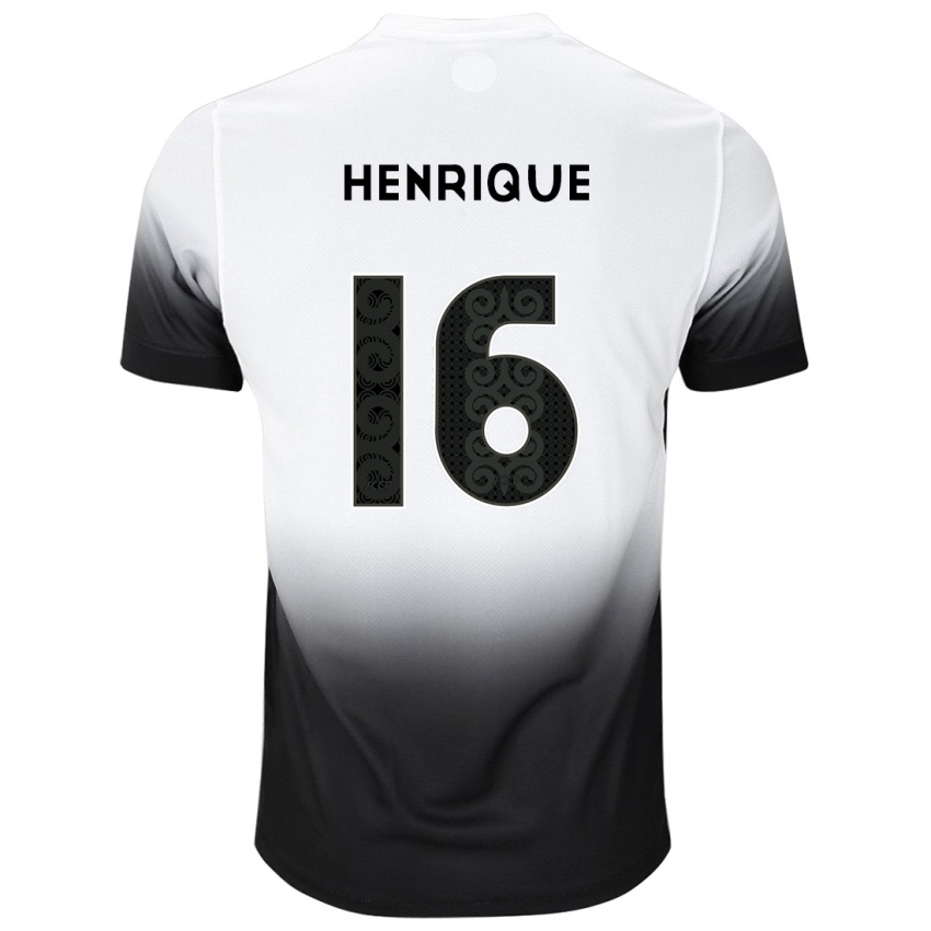 Mujer Camiseta Pedro Henrique #16 Blanco Negro 1ª Equipación 2024/25 La Camisa Perú