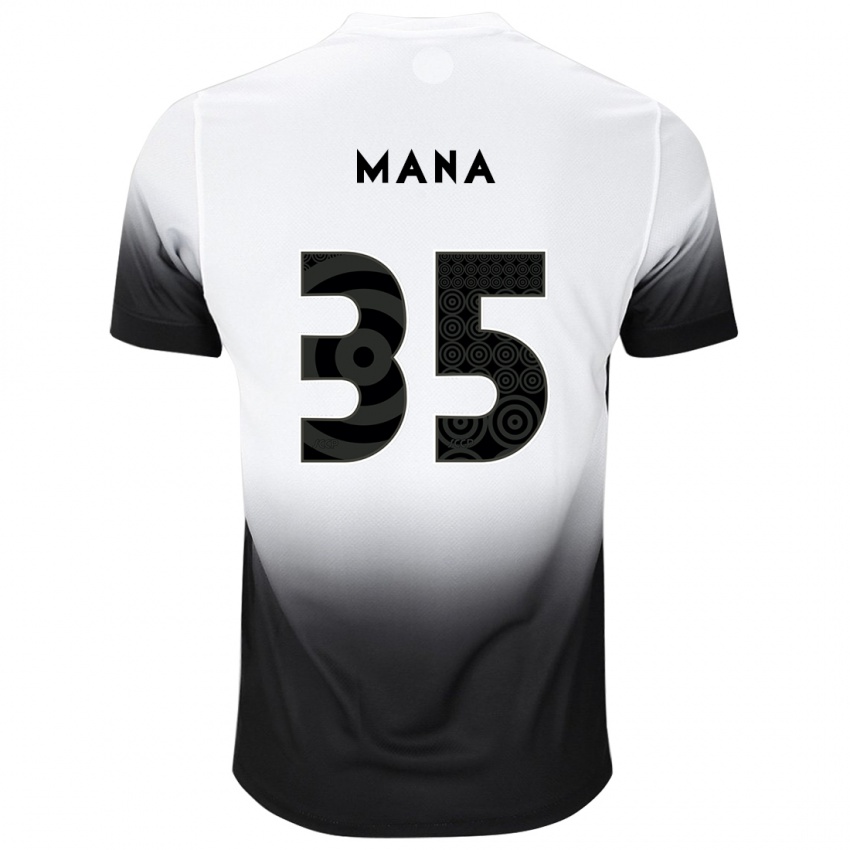 Mujer Camiseta Leo Mana #35 Blanco Negro 1ª Equipación 2024/25 La Camisa Perú