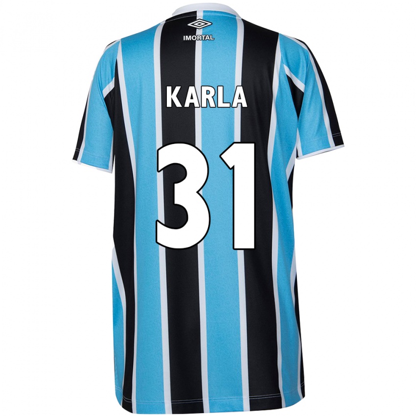 Mujer Camiseta Emmily Karla #31 Azul Negro Blanco 1ª Equipación 2024/25 La Camisa Perú