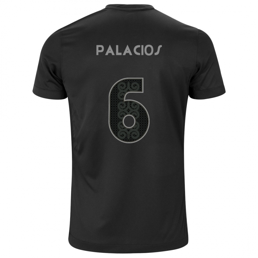 Mujer Camiseta Diego Palacios #6 Negro 2ª Equipación 2024/25 La Camisa Perú