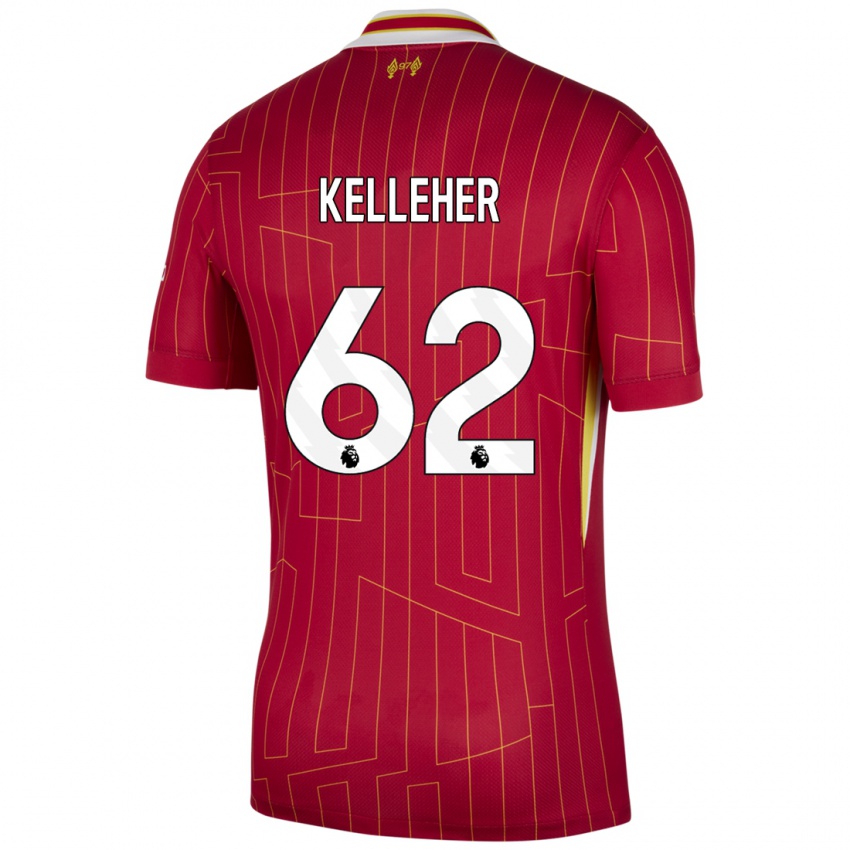 Niño Camiseta Caoimhin Kelleher #62 Rojo Amarillo Blanco 1ª Equipación 2024/25 La Camisa Perú