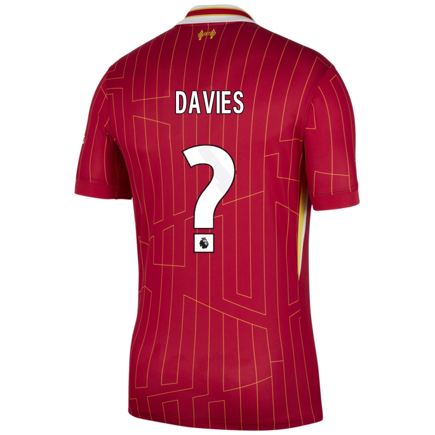 Niño Camiseta Harvey Davies #0 Rojo Amarillo Blanco 1ª Equipación 2024/25 La Camisa Perú