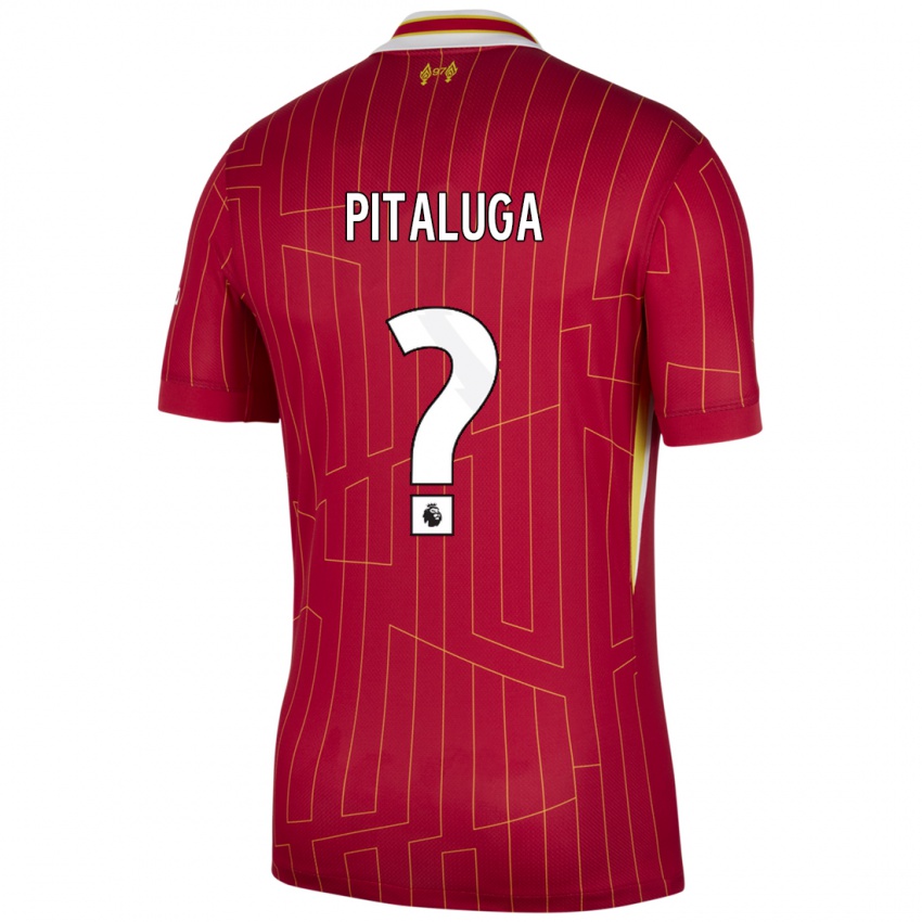 Niño Camiseta Marcelo Pitaluga #0 Rojo Amarillo Blanco 1ª Equipación 2024/25 La Camisa Perú