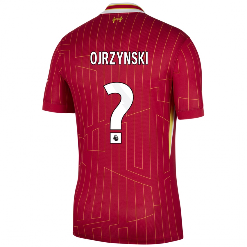 Niño Camiseta Jakub Ojrzynski #0 Rojo Amarillo Blanco 1ª Equipación 2024/25 La Camisa Perú