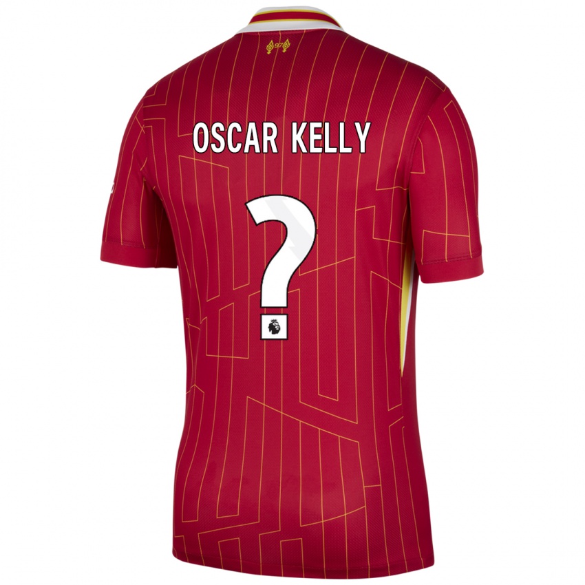 Niño Camiseta Oscar Kelly #0 Rojo Amarillo Blanco 1ª Equipación 2024/25 La Camisa Perú