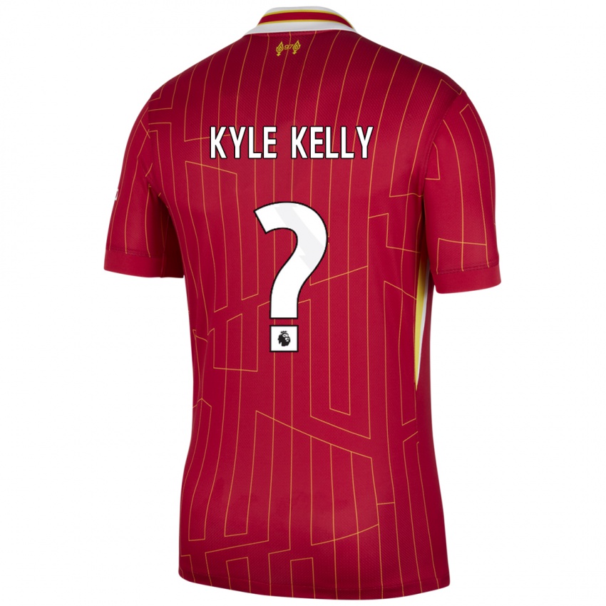 Niño Camiseta Kyle Kelly #0 Rojo Amarillo Blanco 1ª Equipación 2024/25 La Camisa Perú