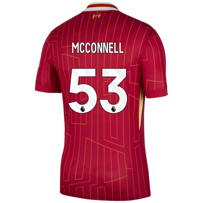 Niño Camiseta James Mcconnell #53 Rojo Amarillo Blanco 1ª Equipación 2024/25 La Camisa Perú