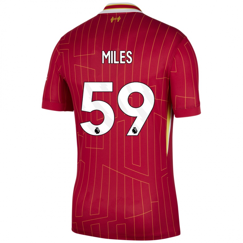 Niño Camiseta Terence Miles #59 Rojo Amarillo Blanco 1ª Equipación 2024/25 La Camisa Perú